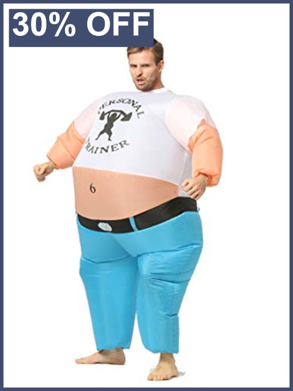 Personal Trainer Inflatable Costume Adult Workout Suit Shoulder Press